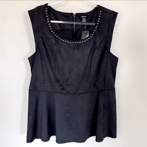 Torrid Black Faux Suede Studded Sleeveless Top